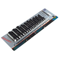 10 Piece 3/8 Drive 6-Point Metric, Deep Socket Set Dual Action