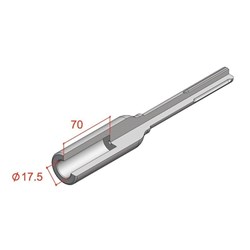 5/8" x 250mm 21mm Hex Shank Ground Rod Driver