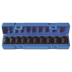 10 Pieces 1/2 Drive 6-Point Metric Standard Socket Set