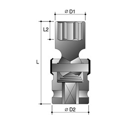 1-5/16" x  3/4" Drive 6-Point Imperial Deep Universal Impact Socket