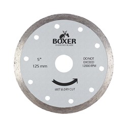 Austsaw/Boxer - 125mm (5in) Diamond Blade Boxer Continuous Rim - 22.2mm Bore - Continuous