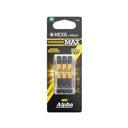 ThunderMax HEX6 x 50mm Impact Power Bit Carded | 3 Pack