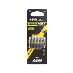 ThunderMax PH1 x 25mm Impact Insert Bit Carded | 5 Pack