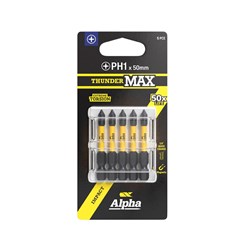 ThunderMax PH1 x 50mm Impact Power Bit Carded | 5 Pack