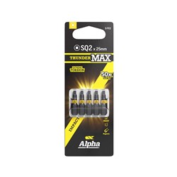ThunderMax SQ2 x 25mm Impact Insert Bit Carded | 5 Pack
