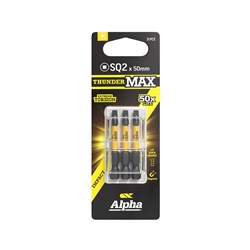 ThunderMax SQ2 x 50mm Impact Power Bit Carded | 3 Pack