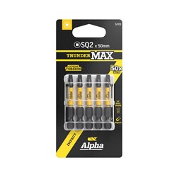 ThunderMax SQ2 x 50mm Impact Power Bit Carded | 5 Pack