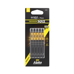 ThunderMax SQ2 x 75mm Impact Power Bit Carded | 5 Pack