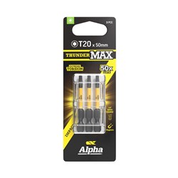 ThunderMax TX20 x 50mm Impact Power Bit Carded | 3 Pack
