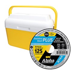 Alpha Stainless Plus 125 x 1mm Cutting Disc 100 Pack with Bonus Cooler Box