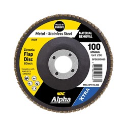 Flap Disc 100mm Z60 Grit Zirconia Xtra Bulk