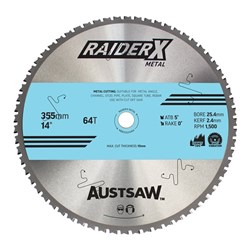 Austsaw RaiderX Metal Blade 355mm x 25.4 x 64T
