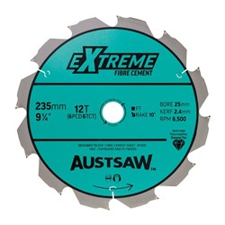 Austsaw - 235mm (9 1/4in) Polycrystalline Diamond Blade - 25/20mm Bore - 6PCD 6TCT Teeth