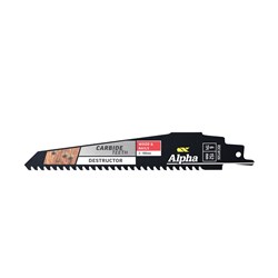 Alpha Carbide Teeth TCT Destructor Wood & Nails Recip Blade | 6 TPI - 152mm
