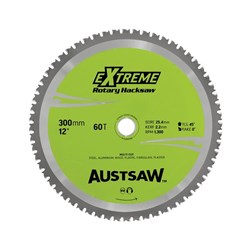 Austsaw - 300mm (12in) Rotary Hacksaw Blade - 25.4mm Bore - 60 Teeth