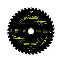 Austsaw Extreme: Wood with Nails Blade 165mm x 20/16 Bore x 40 T Thin Kerf