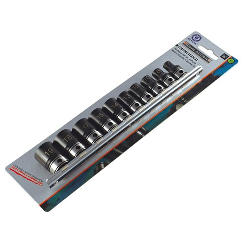 10 Piece 3/8 Drive 6-Point Metric, Standard Socket Set Dual Action