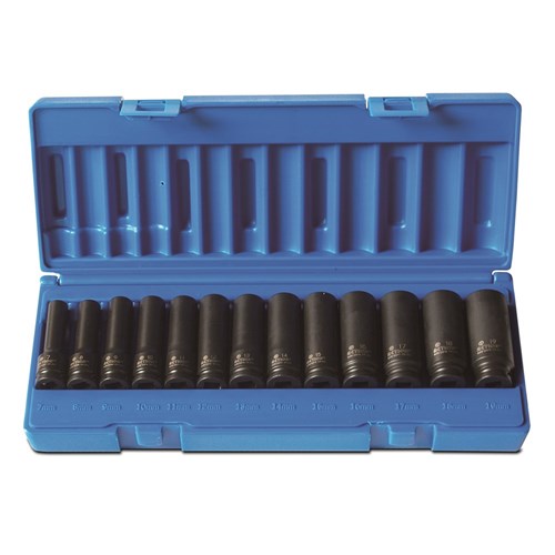 13 Piece 3/8 Drive 6-Point Metric Deep Socket Set