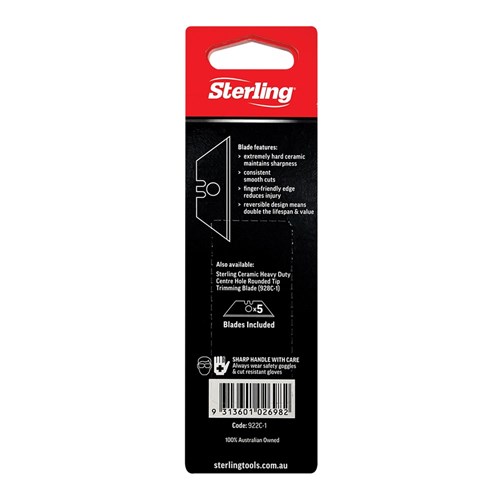 Sterling Ceramic Heavy Duty Blade with Centre Hole (x5)