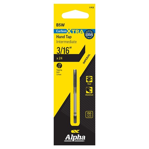 Carbon Xtra Tap BSW Inter-3/16x24 carded