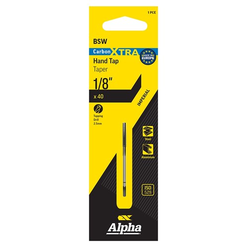 Carbon Xtra Tap BSW Taper-1/8x40 carded