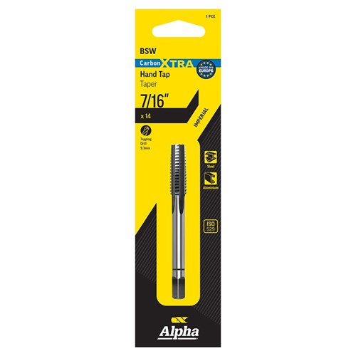 Carbon Xtra Tap BSW Taper-7/16x14 carded
