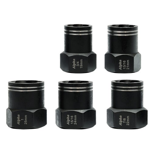 5 Pce | Alpha Damaged Nut & Bolt Extractor Set | 1/2in Drive Met/Imp