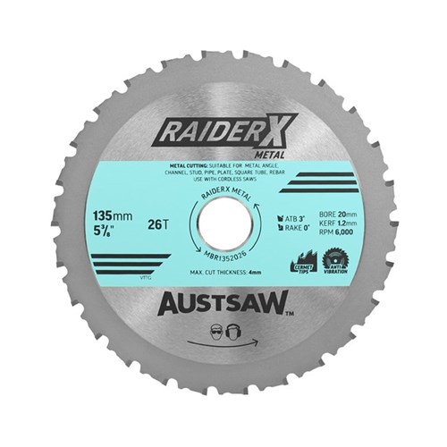 Austsaw RaiderX Metal Blade 135mm x 20 x 26T