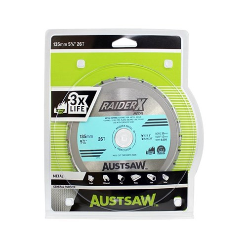 Austsaw RaiderX Metal Blade 135mm x 20 x 26T