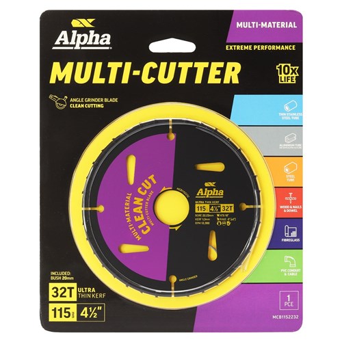 Alpha 115mm TCT Multi Cutter Blade 32T - 22mm Bore
