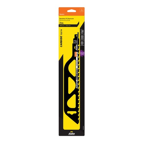 Alpha Carbide Teeth TCT Destructor Masonry Recip Blade | 2 TPI - 304mm