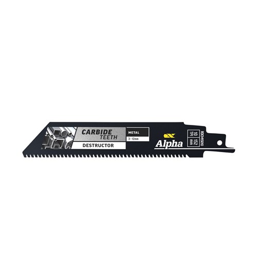 Alpha Carbide Teeth TCT Destructor Metal Recip Blade | 10 TPI - 152mm
