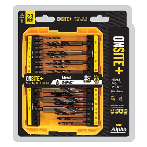 23 Piece | ONSITE Plus Impact Step Tip Drill Set