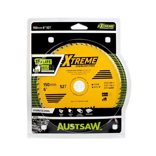 Austsaw Extreme Stainless Steel Blade | 150mm x 20 x 52T