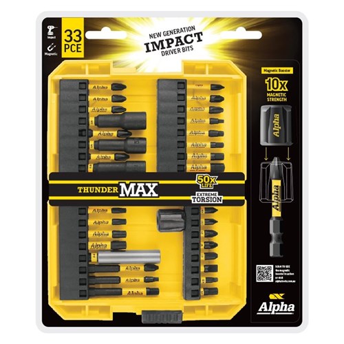 33 Piece | ThunderMax Impact Driver Bit Set with Magnetic Booster