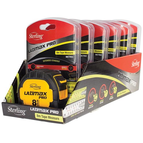 Sterling Ultimax Pro Tape Measure: 8m Metric