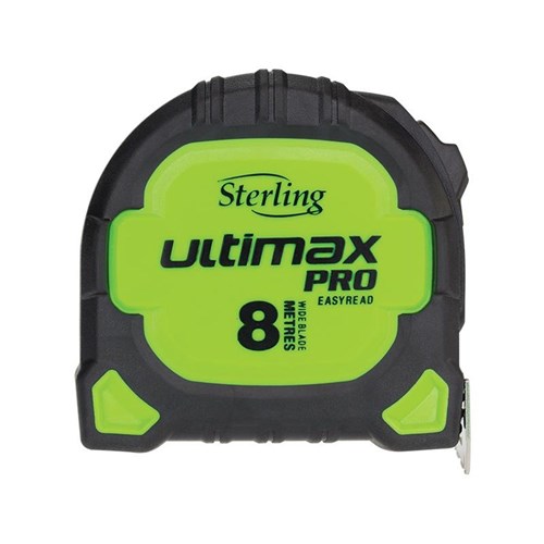 Sterling Ultimax Pro Tape Measure Easyread: 8m Metric Magnetic Hook