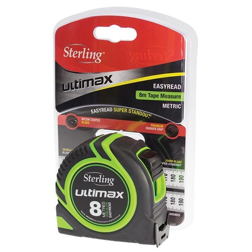 Sterling Ultimax Tape Measure Easyread: 8m x 25mm Metric